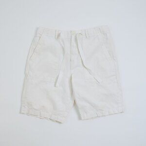 Banana Republic Relaxed Cotton/Linen Utility Short | Off-White | Size 32